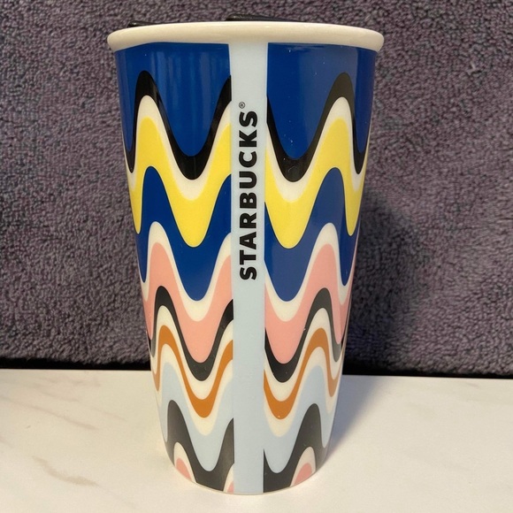 Starbucks Other - Starbucks Double Wall Ceramic Traveler for Coffee or Tea - 12 Ounces Color Waves